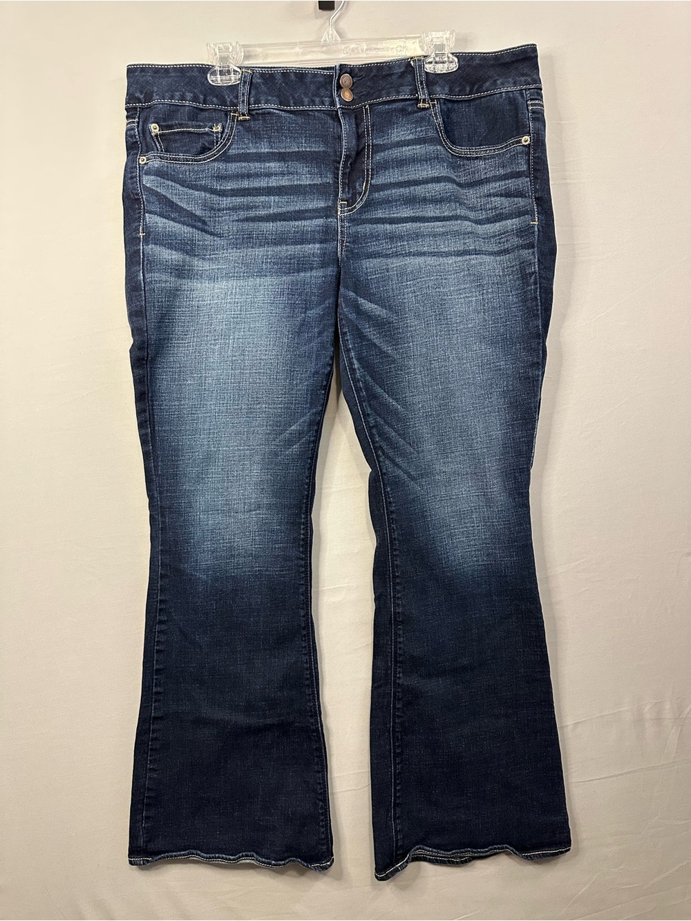 American Eagle Outfitters Women's Dark Blue Flare Jeans